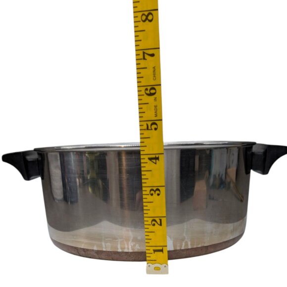 Revere Ware 4.5 Qt Metal Pot Silver Steel Double Handle Sauce Pan 9.5" Diameter - Picture 9 of 9